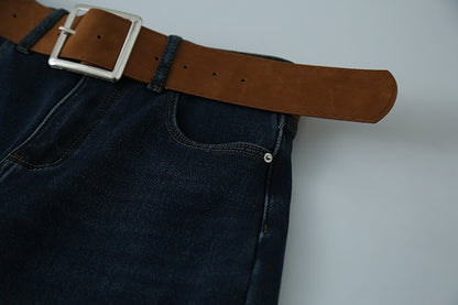 【LD11010】實拍S~XL復古加絨加厚高腰直筒牛仔褲251110