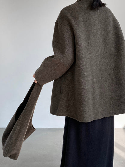 【cim2517】實拍蘇黎世冬日立領雙面呢毛呢外套大衣(100羊毛)251030