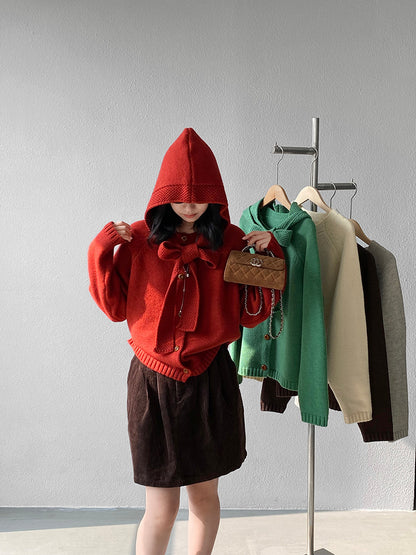 【cimz5935】實拍韓版復古針織戴帽+復古圓領針織開衫(羊毛5)251120