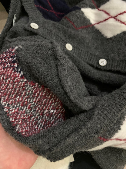 【L6880】實拍檸檬秋冬菱格針織開衫+圓領背心+針織裙251117