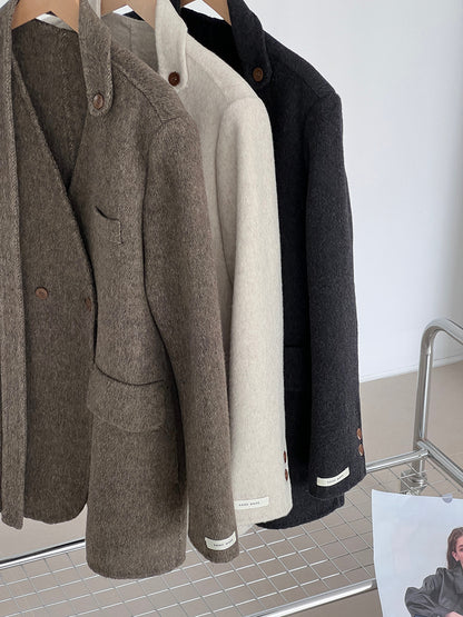 【cimz809】實拍復古雙面羊毛西裝外套+飄帶（羊毛100)251120