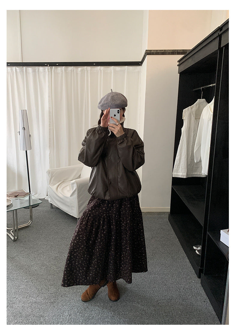 【H5490】實拍日系清新小碎花鬆緊腰長裙（棉）251109