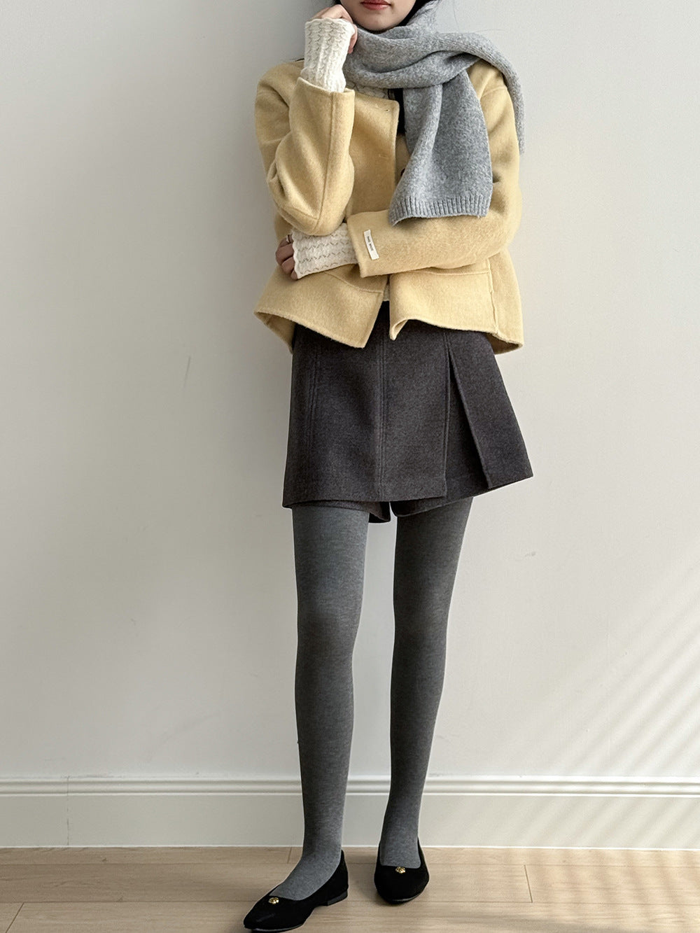 【Y8522】實拍高單氣質簡約綿羊毛呢外套（棉羊毛52%)251106