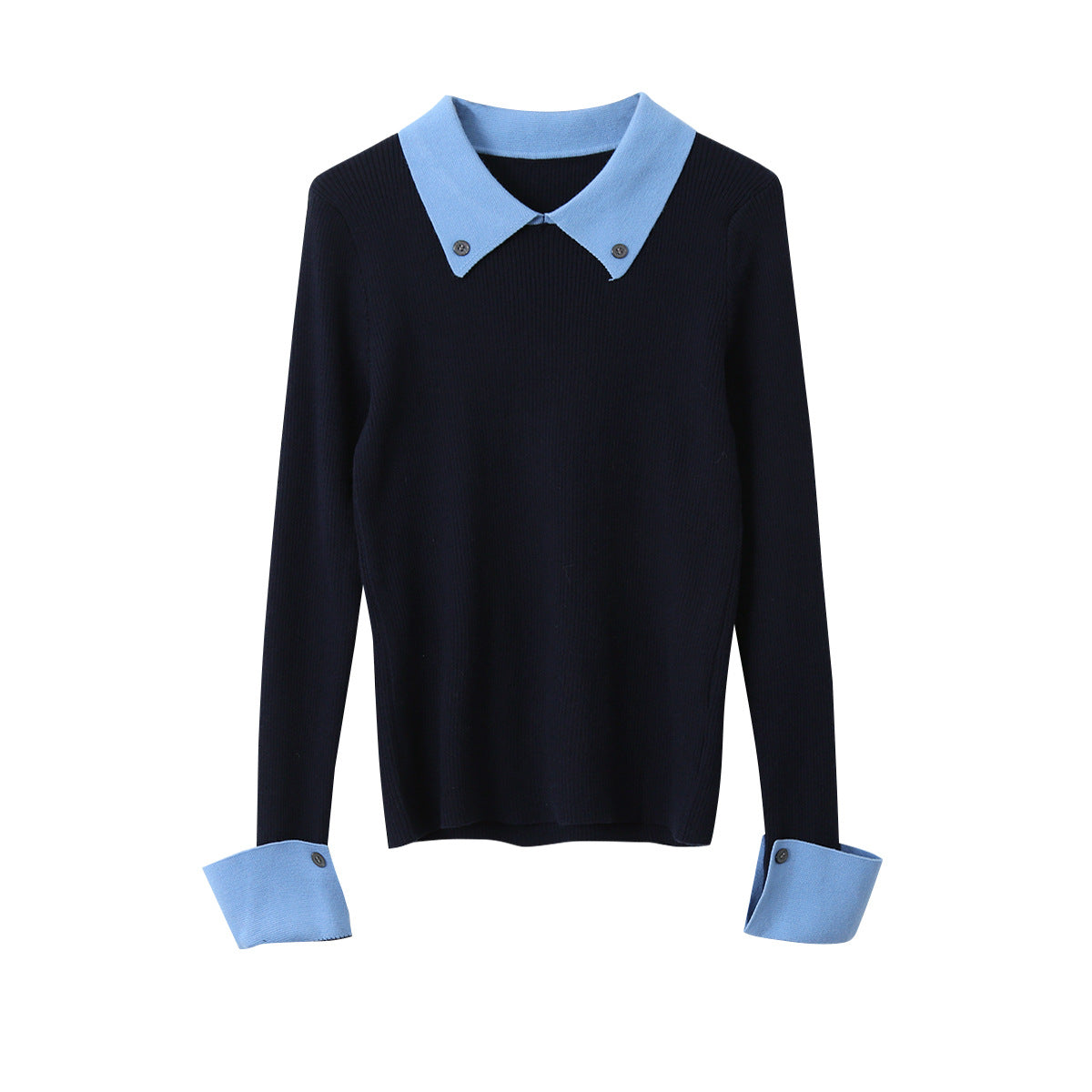 【LD11026】實拍絕美法式針織坑條假2件針織衫251124