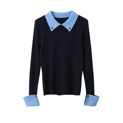 【LD11026】實拍絕美法式針織坑條假2件針織衫251124