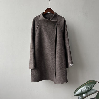 【Y8511】實拍高級感立領羊毛呢大衣外套（棉羊毛52%)251106