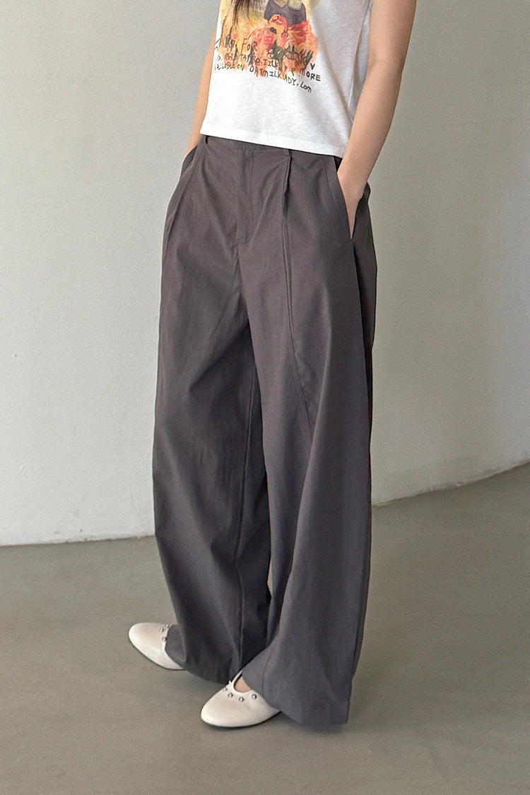 【LD11359】S~XL神級垂墜大長腿👖立體剪裁天絲棉高腰西裝寬褲/落地褲260622