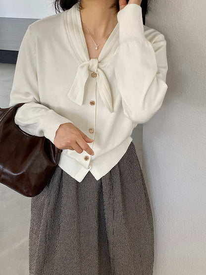 【cimJ8902】實拍氣質小香蝴蝶结針織開衫251114