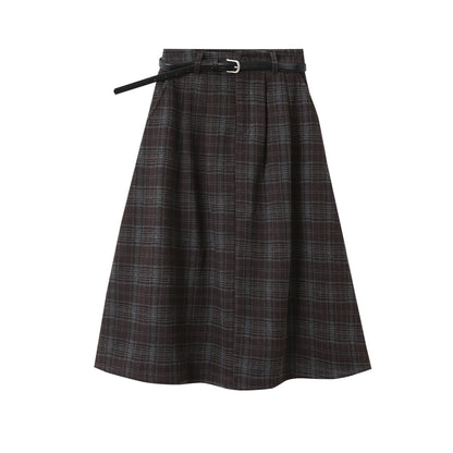 【LD11071】實拍氣質復古格紋毛呢a字裙251209