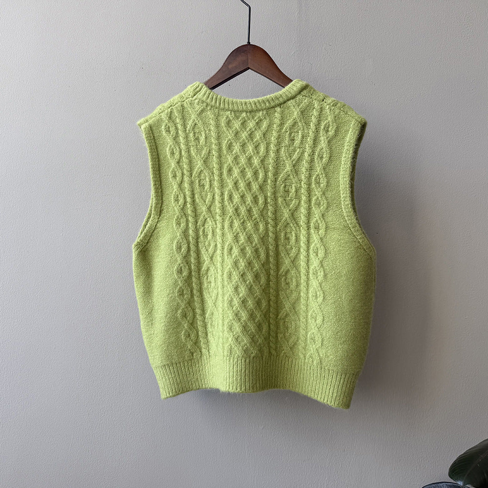 【YP2617】 實拍圓領麻花軟糯針織背心251023