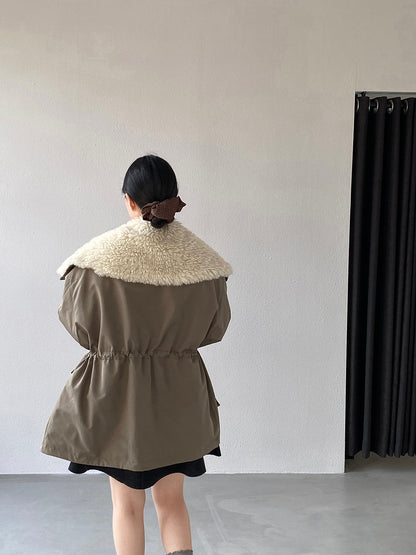 【cimz1727】實拍行走的火爐重工牛角扣大翻領工裝羽絨外套大衣(白鴨絨50)251120