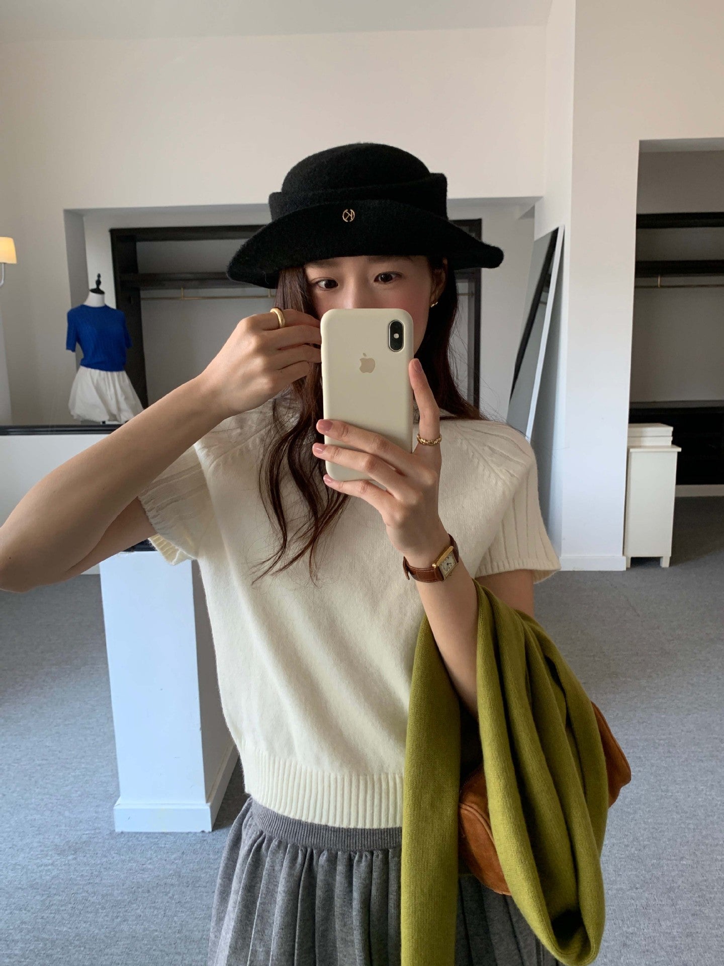 【H5516】實拍高領氣質短袖針織衫251125