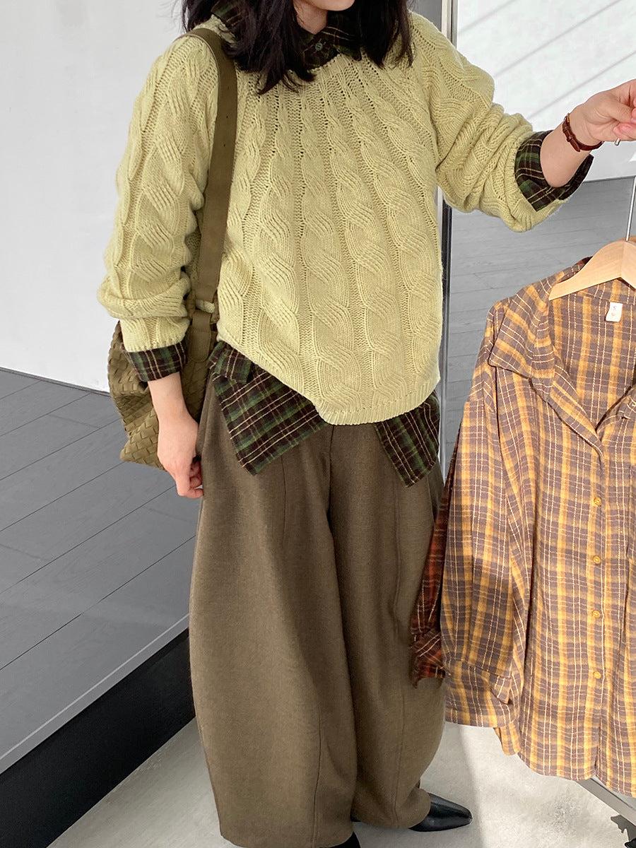 【cimz1753】實拍磨毛加厚復古格紋襯衫 251120