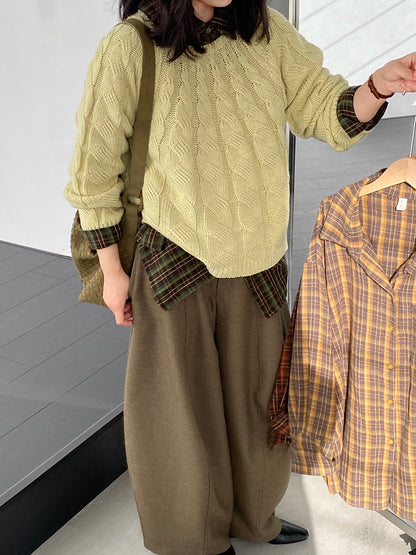 【cimz1753】實拍磨毛加厚復古格紋襯衫 251120