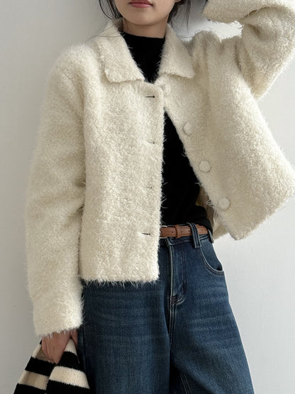 【Y8722】實拍高質感白鴨絨羊毛小香羊羔毛外套（白鴨絨90%)251106