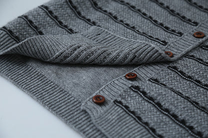 【LD3278】實拍小圓領長袖襯衫+條紋針織背心（分開下單）251103