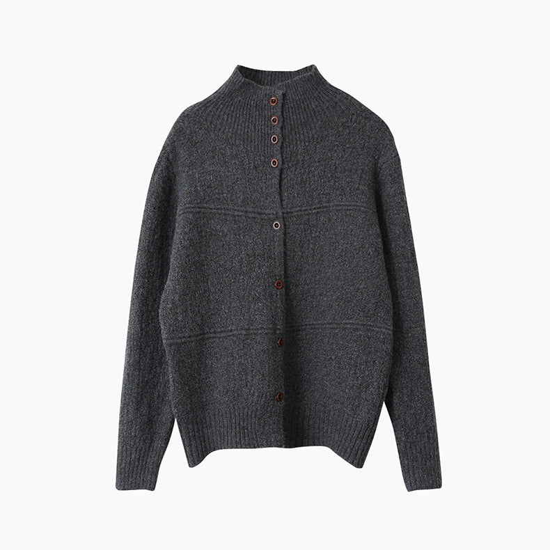 【LD11037】實拍高領開衫針織毛衣251202