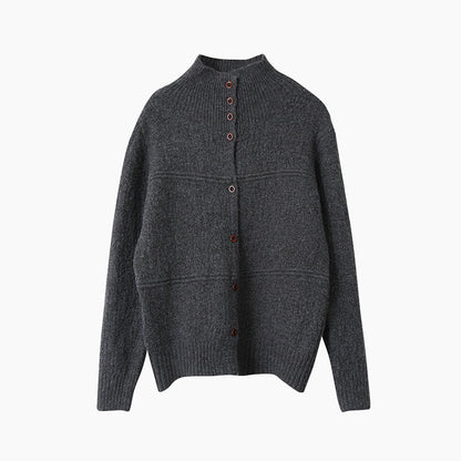 【LD11037】實拍高領開衫針織毛衣251202