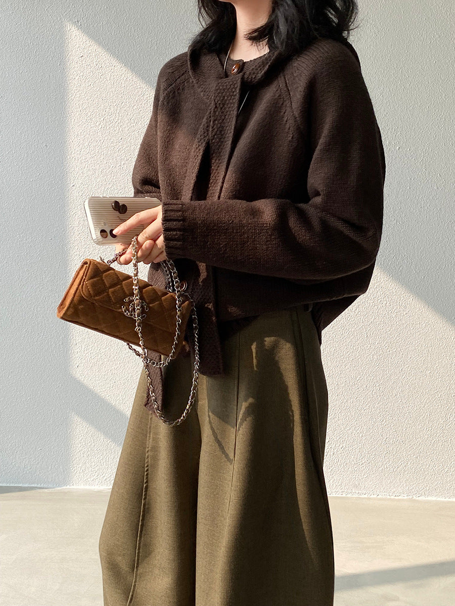 【cimz5935】實拍韓版復古針織戴帽+復古圓領針織開衫(羊毛5)251120