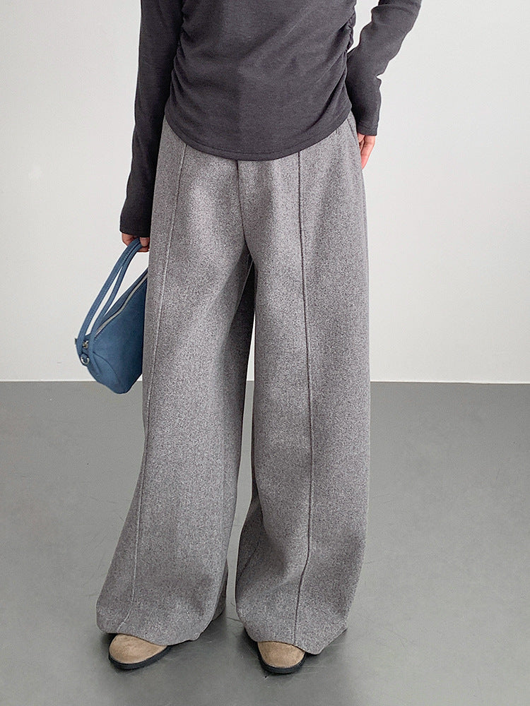 【LD11011】實拍S~XL設計感毛呢西裝闊腿褲251110