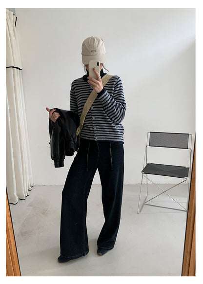 【H5477】實拍S~XL復古加厚高腰直筒牛仔褲251109