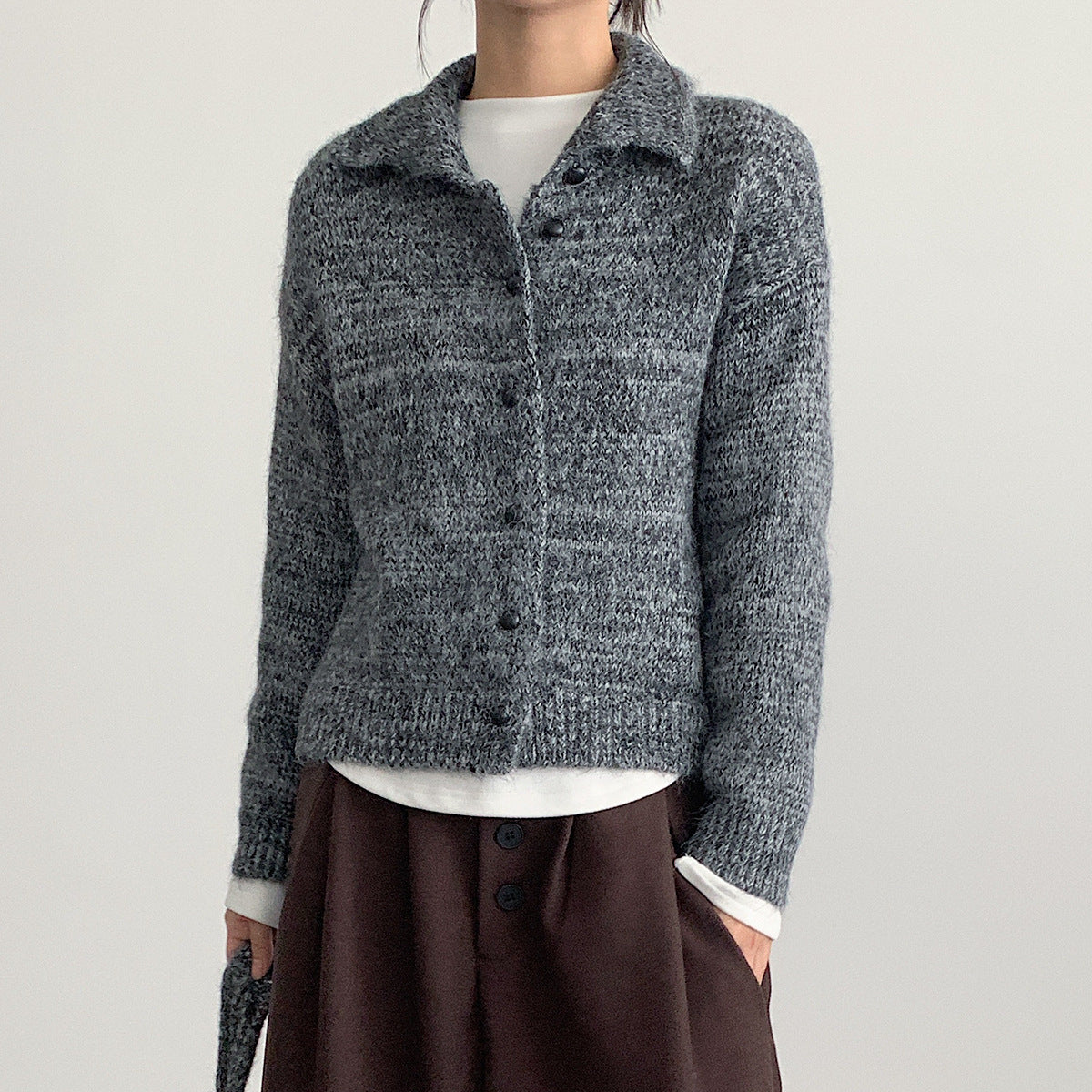 【LD3296】實拍輕奢復古寬翻領厚實針織外套＋針織包251103