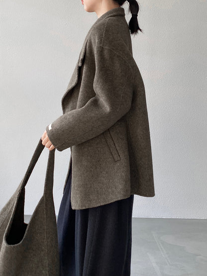 【cim2517】實拍蘇黎世冬日立領雙面呢毛呢外套大衣(100羊毛)251030