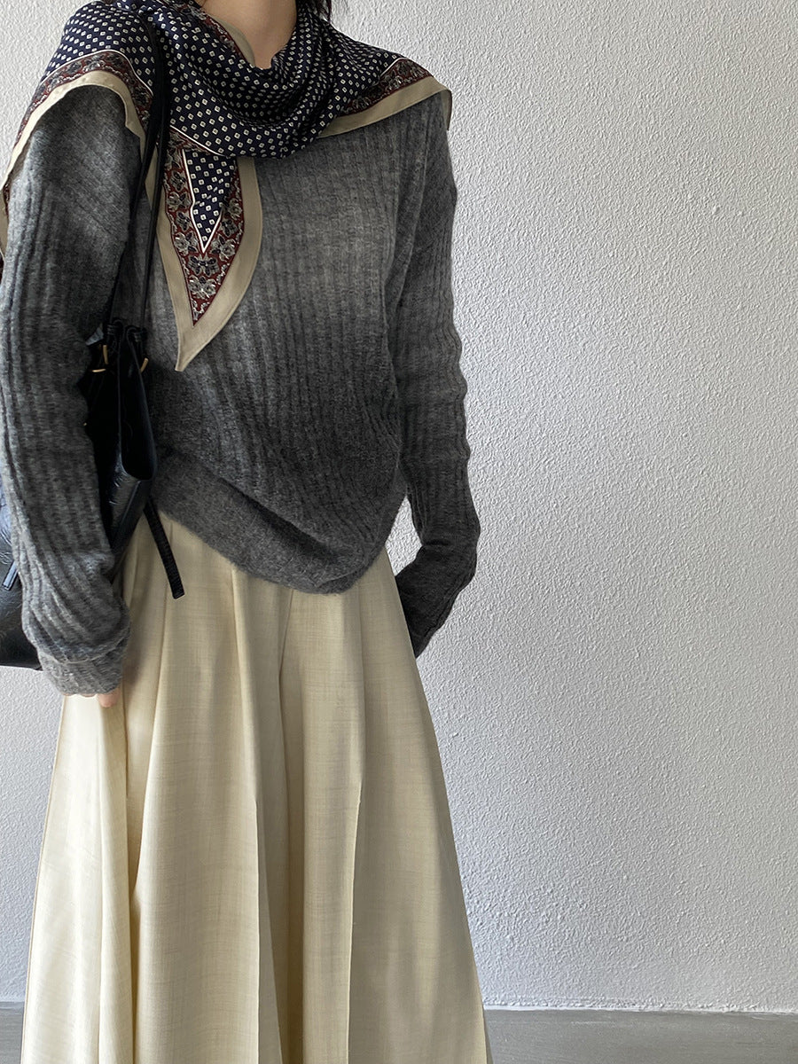 【cim0679】實拍韓國彩虹漸變長袖針織衫（羊毛11%)251114