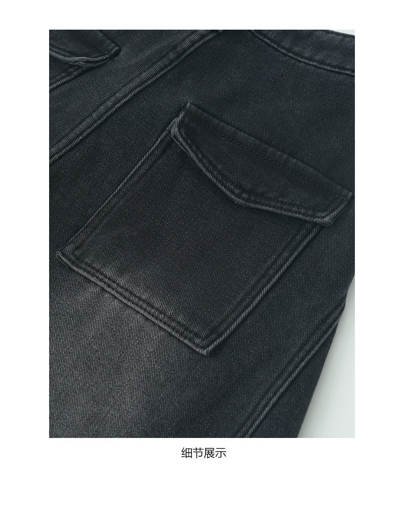 【H5563】實拍S~XL復古刷毛加厚高腰繭型牛仔寬褲251216