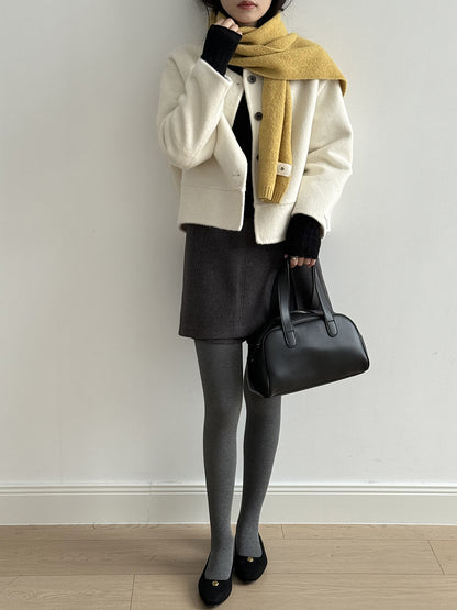 【Y8522】實拍高單氣質簡約綿羊毛呢外套（棉羊毛52%)251106