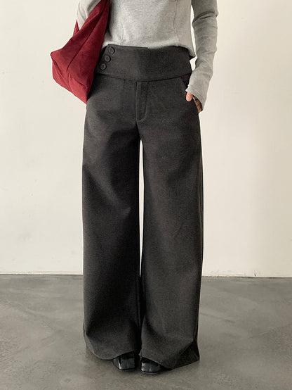 【LD11048】實拍S~XL秋冬毛呢厚款高腰直筒褲251202