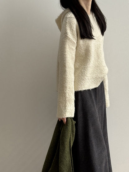 【Y2188】實拍冬季圈圈絨可愛連帽針織毛衣251106