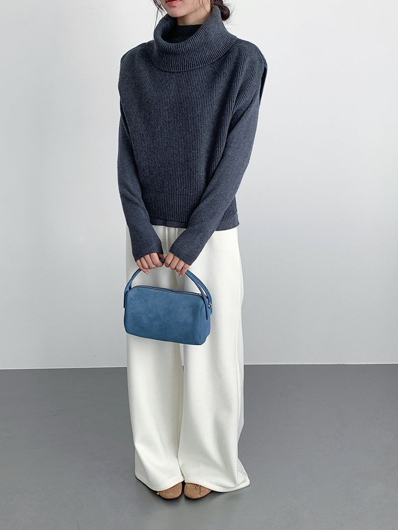 【LD11065】實拍半高領針織衫+針織背心251209