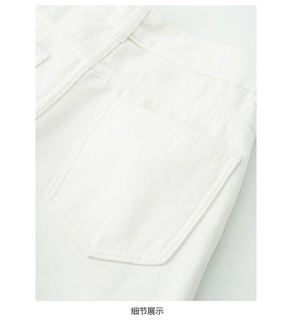 【H5512】實拍S~XL韓國保暖加絨白色牛仔褲251118