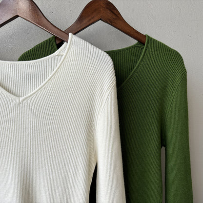 【YP313】實拍冬季氣質簡約v領針織衫251113