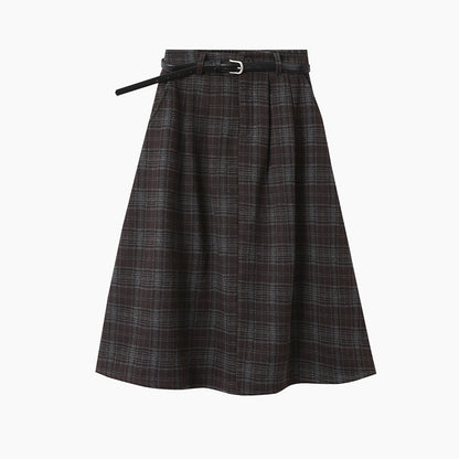 【LD11071】實拍氣質復古格紋毛呢a字裙251209