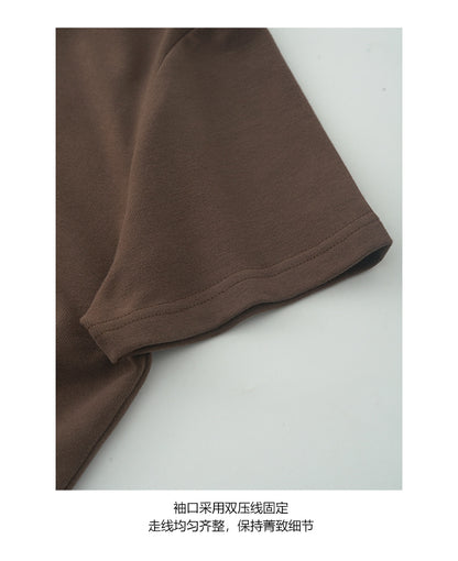 【H5388】實拍基礎7色磨毛圓領短袖T恤250902