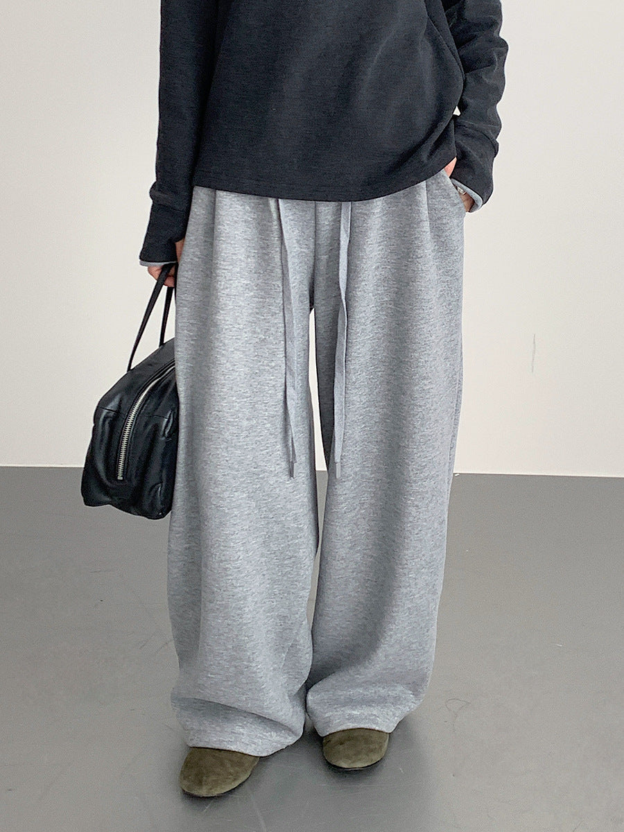 【LD11033】實拍冬季復古極簡寬鬆慵懶垂感彎刀褲251124