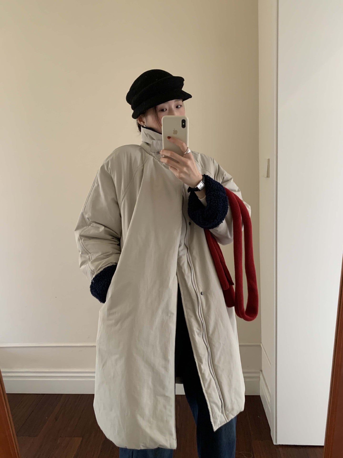 【H5498】實拍韓系加厚保暖長款棉服大衣外套251118