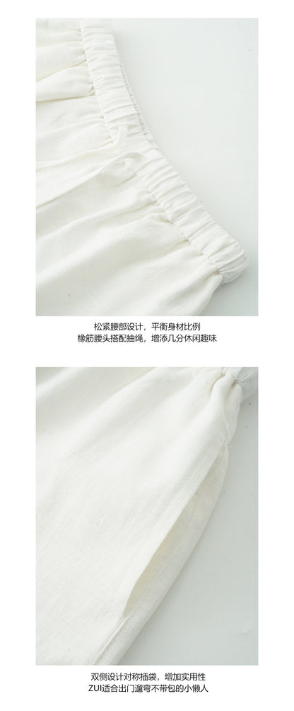 【H5257】實拍夏季韓系棉麻A字短褲250513