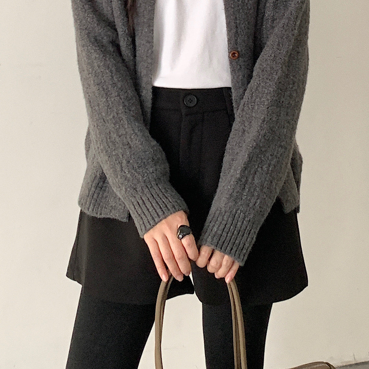 【LD11044】實拍厚款毛呢西裝短褲後鬆緊腰251202