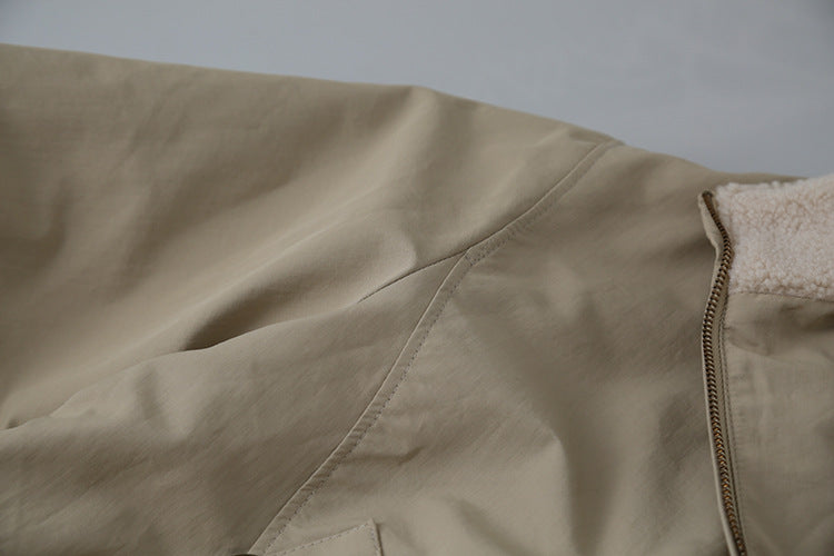 【LD11031】實拍冬天高級感加厚立領羊羔毛保暖夾克外套251124