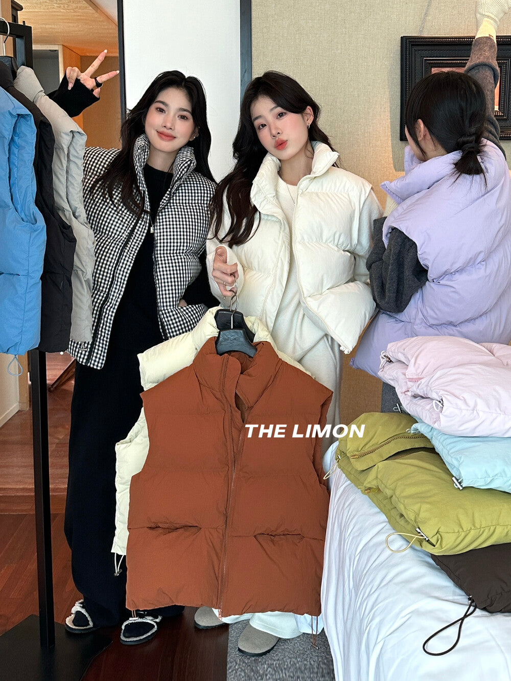 【L9309】實拍檸檬秋冬基礎款寬鬆百搭口袋拉鍊背心（內裡鋪棉）251117