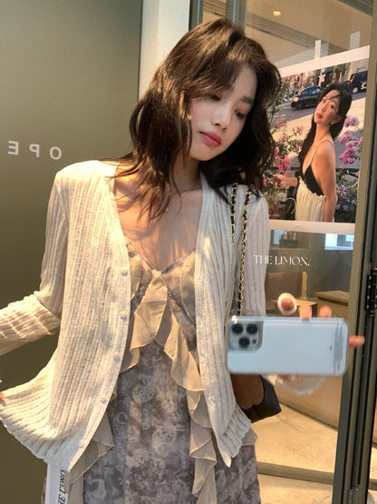 【L10356】實拍檸檬夏日法式度假風🏖️設計感百搭氣質荷葉邊休閒細肩帶洋裝260408