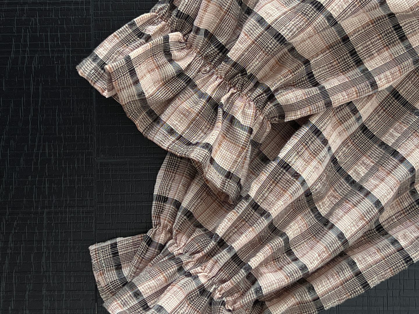 【cimz6509】復古浪漫主義🌹精緻木耳邊格紋長袖襯衫260319