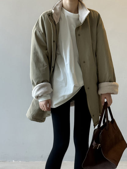 【Y82650】實拍立領帥氣內裡羊羔毛工裝外套251016