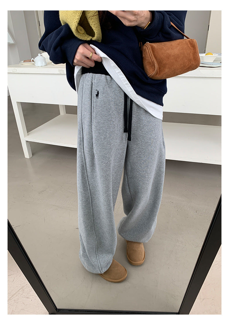 【H5508】實拍M~XL懶懶加厚奧粒絨舒適休閒彎刀褲型251118