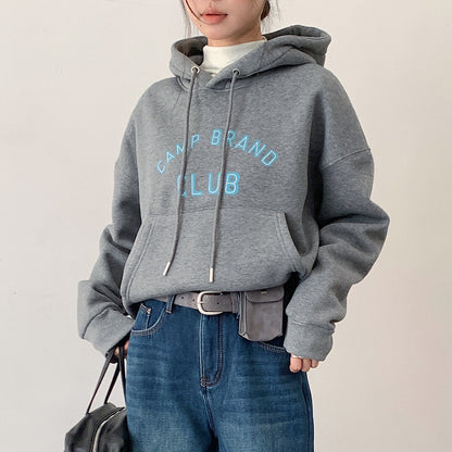 【LD11040】實拍字母印花加厚加絨連帽衞衣251202