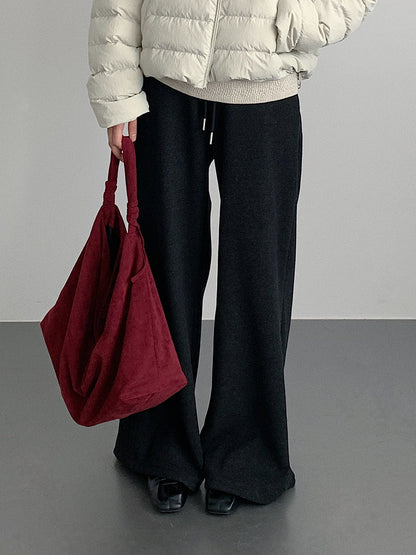 【LD11056】實拍慵懶高級感超修飾微喇叭衛褲251209