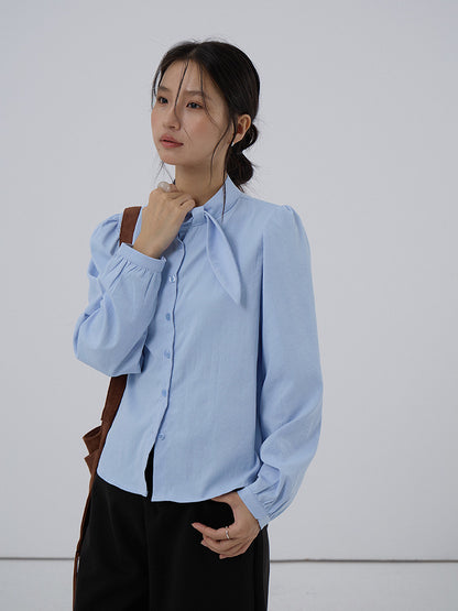 【LD3278】實拍小圓領長袖襯衫+條紋針織背心（分開下單）251103